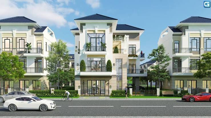 Bán biệt thự song lập Mipeco Nha Trang hướng Đông Bắc sân rộng - Bàn giao mặt ngoài 3 tầng 1 tum